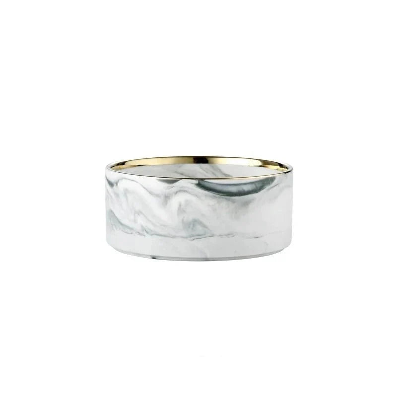 Gamelle Céramique marbre Oscar et Plume Gris et or / 400 ml