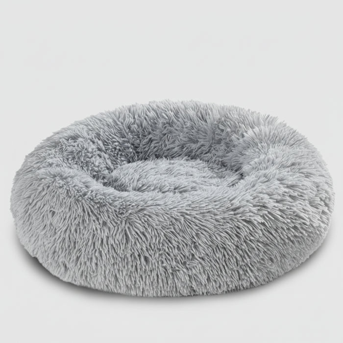 Lit moelleux déhoussable et lavable pour chien et chat - Les Bonnes Affaires Oscar et Plume Gris clair / XL (80 cm)