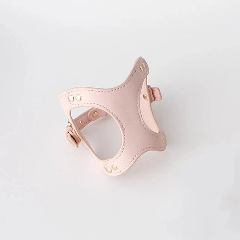 Harnais en simili cuir pour petit chien et chat Oscar et Plume Harnais rose / XS