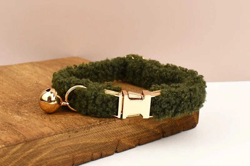 Collier Fourrure Avec Clochette Personnalisable Pour Chien Et Chat