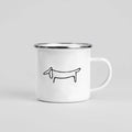 Tasse En Métal Émaillé Teckel Oscar et Plume Modèle 1