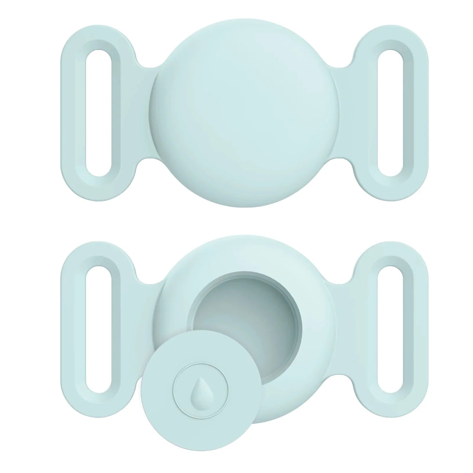 Housse en Silicone pour Apple Airtag et Collier GPS Oscar et Plume Bleu pâle / M