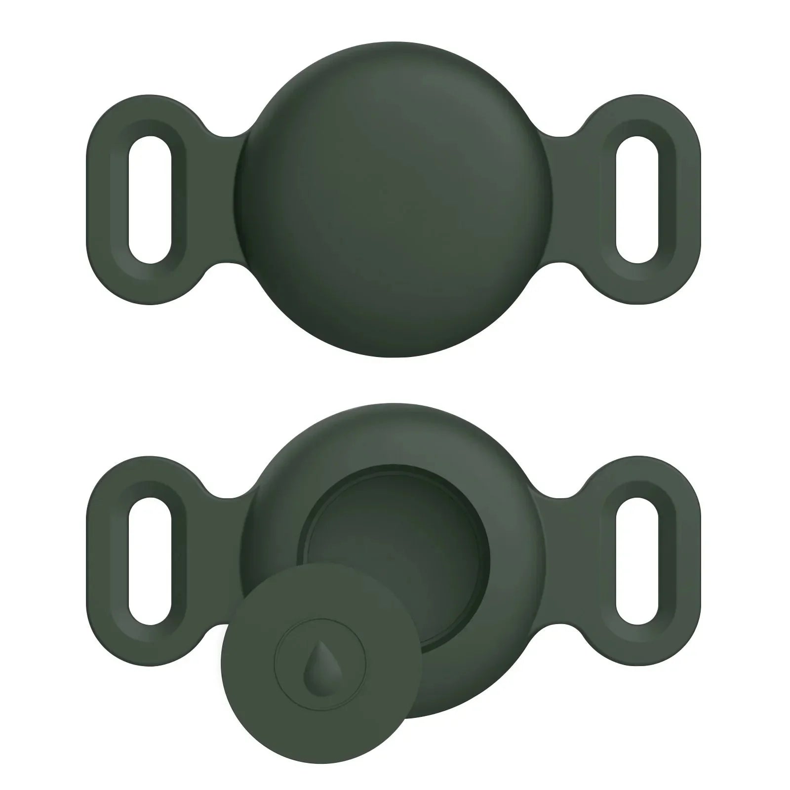 Housse en Silicone pour Apple Airtag et Collier GPS Oscar et Plume Kaki / M