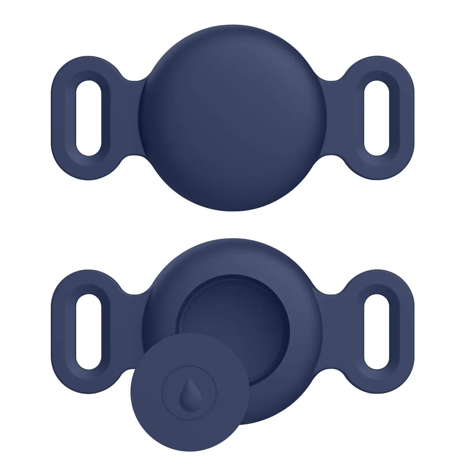 Housse en Silicone pour Apple Airtag et Collier GPS Oscar et Plume Bleu Marine / M
