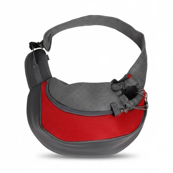 Sac de transport à bandoulière large pour petit chien et chat Oscar et Plume Rouge / 35x8.5x20cm