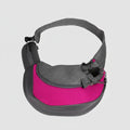 Sac de transport à bandoulière large pour petit chien et chat Oscar et Plume Rose / 35x8.5x20cm