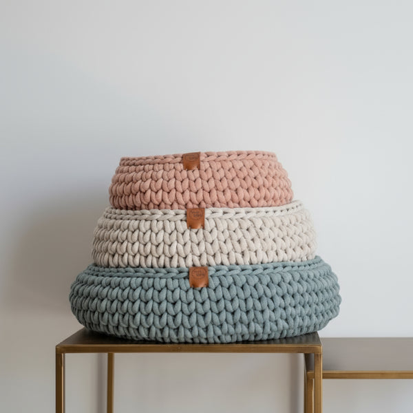 Panier Chat En Coton Recyclé Fait Main