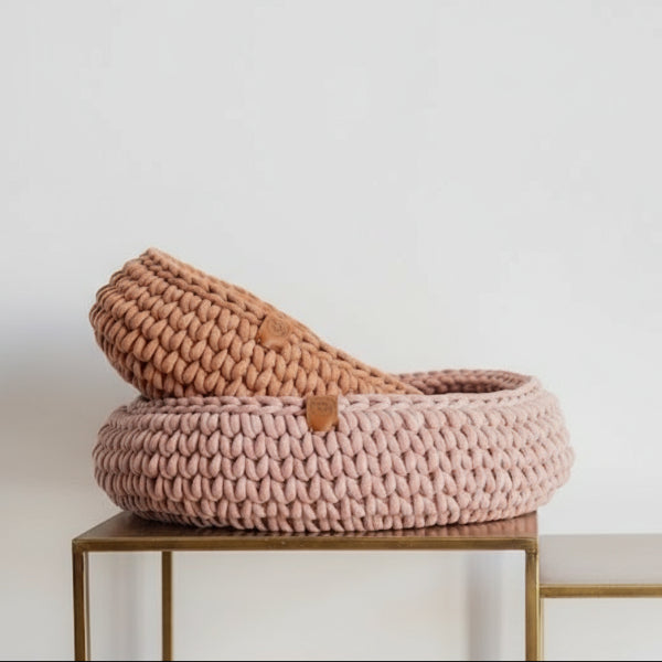 Panier chat en coton recyclé de Oscar et Plume, design tendance et confortable pour votre félin