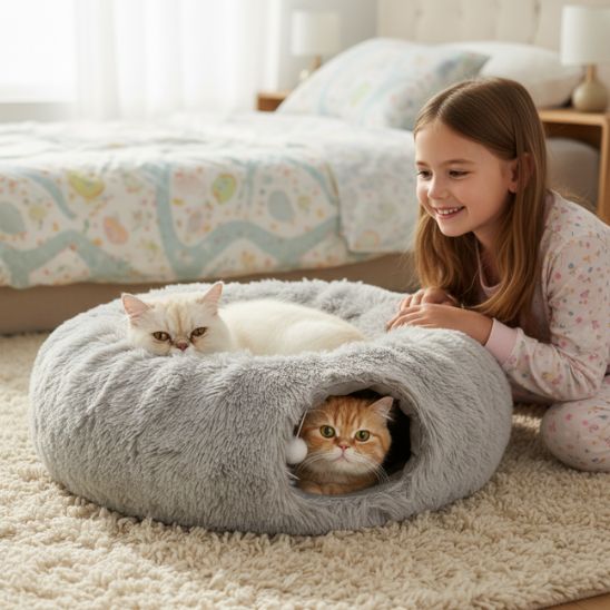panier chat tunnel