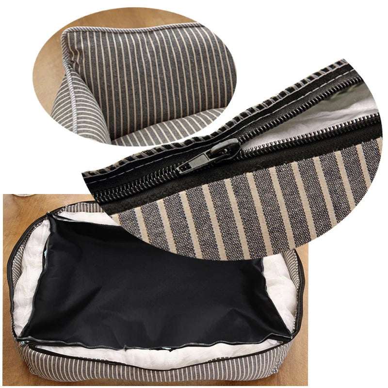 Panier Ou Canapé Rayé Déhoussable Pour Chien