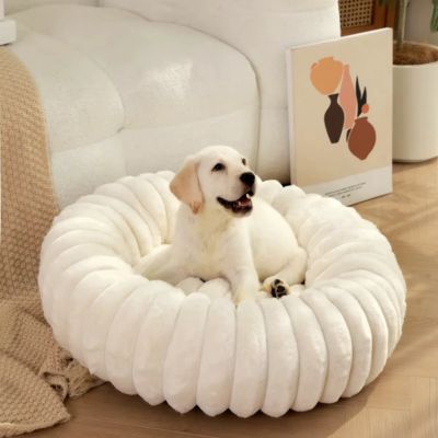 COUSSIN CHIEN BLANC COSYPAW™ – LIT ROND DOUX ET APAISANT