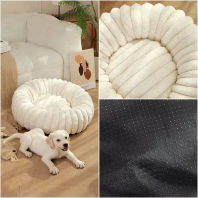 COUSSIN CHIEN BLANC COSYPAW™ – LIT ROND DOUX ET APAISANT