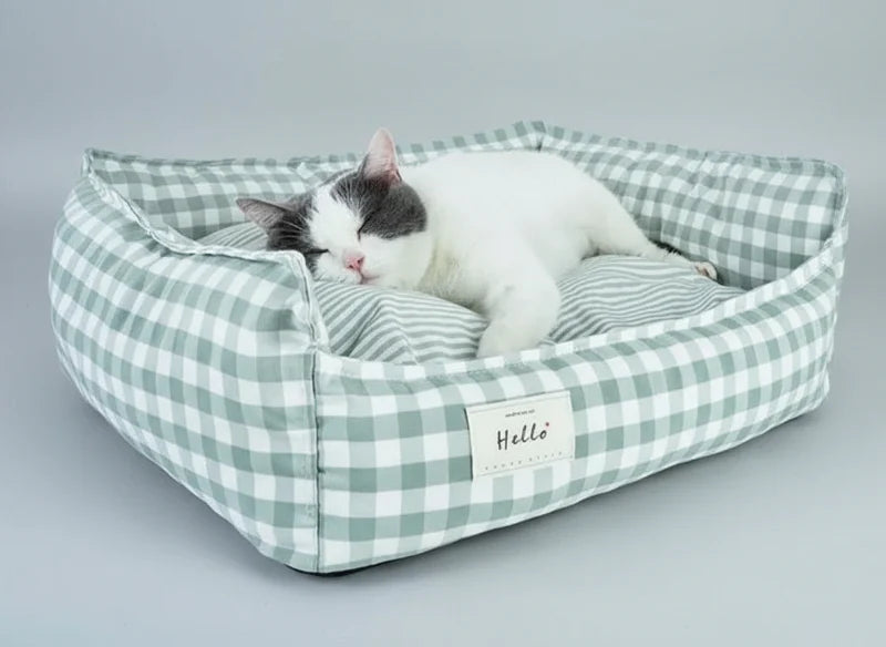 Panier vichy déhoussable en coton - Les Bonnes Affaires