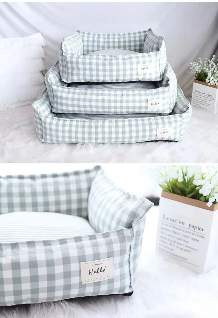 Panier vichy déhoussable en coton - Les Bonnes Affaires