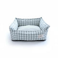 Panier déhoussable en coton chien et chat à motifs carreaux gris et blancs confortable et doux