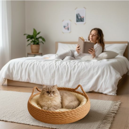 panier en osier pour chat | WICKER NEST