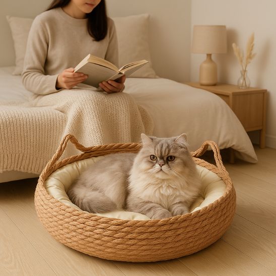 panier en osier pour chat | WICKER NEST