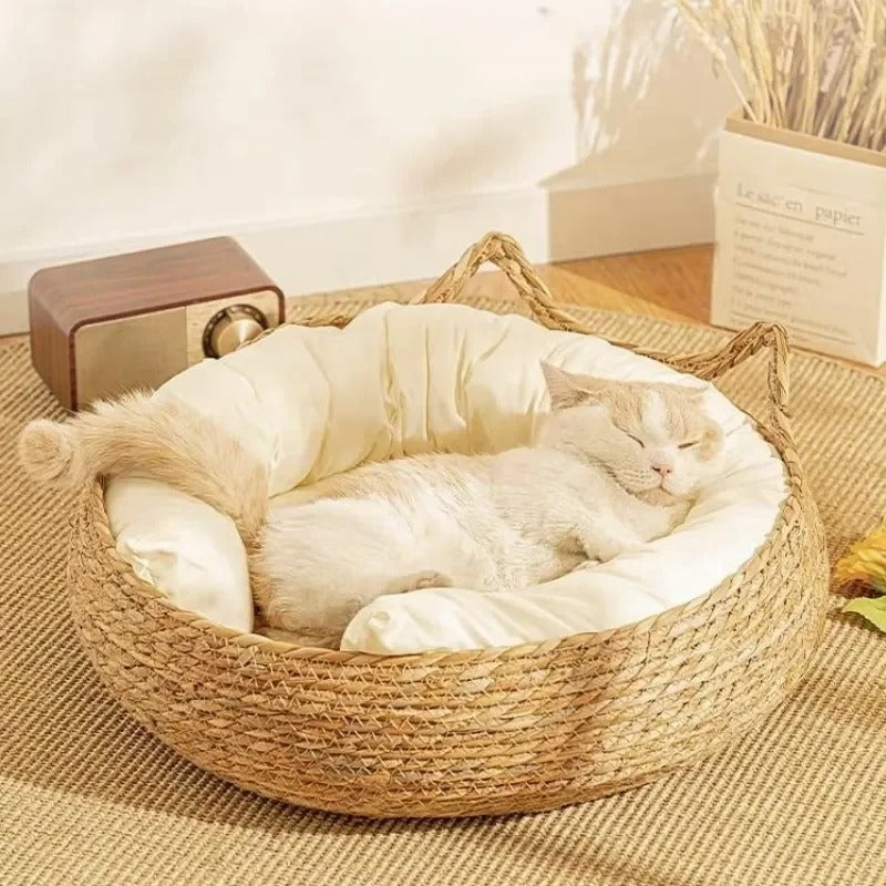 panier en osier pour chat | WICKER NEST