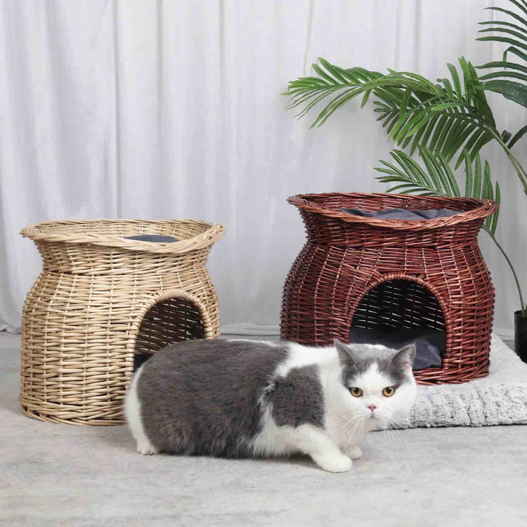 panier osier chat  | Rêve en Osier