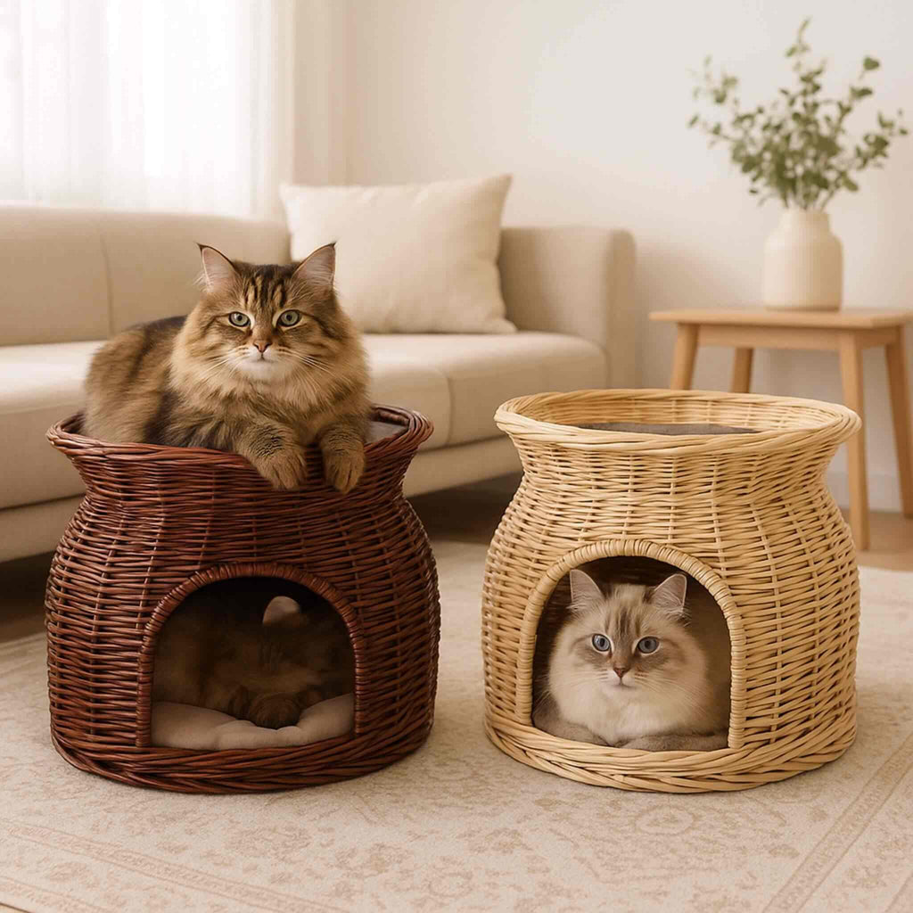 panier osier chat  | Rêve en Osier