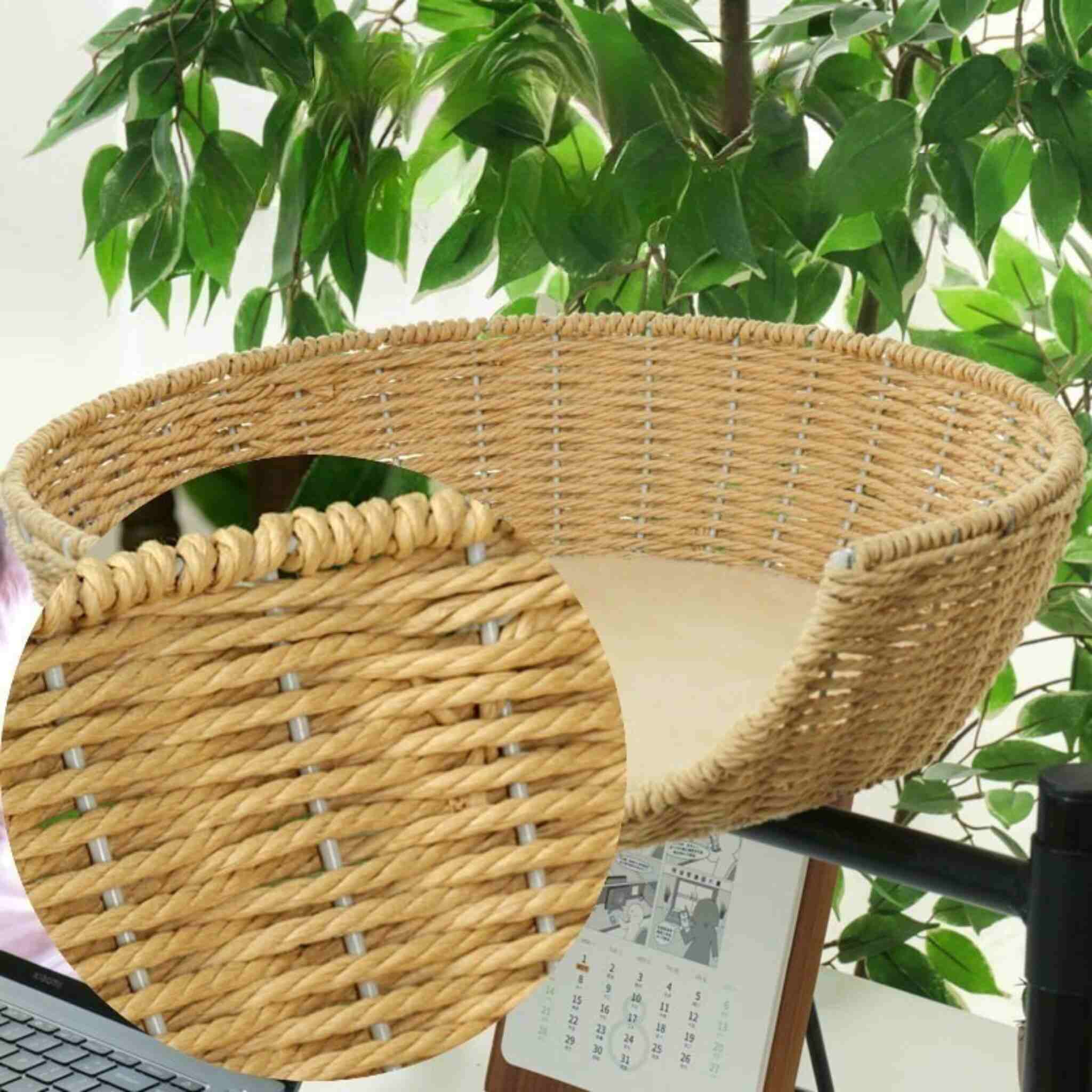 Panier osier pour chat suspendu