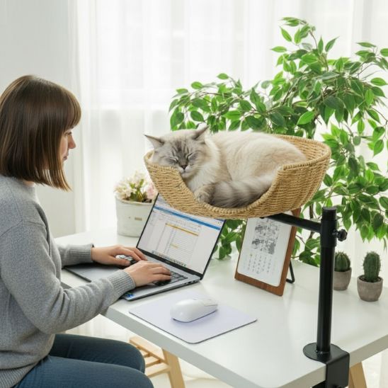 Panier osier pour chat suspendu