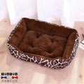 Panier-pour-chien-imprimé-girafe-marron-et-blanc-coton-marron-capitonné-à-l-intérieur-du-panier
