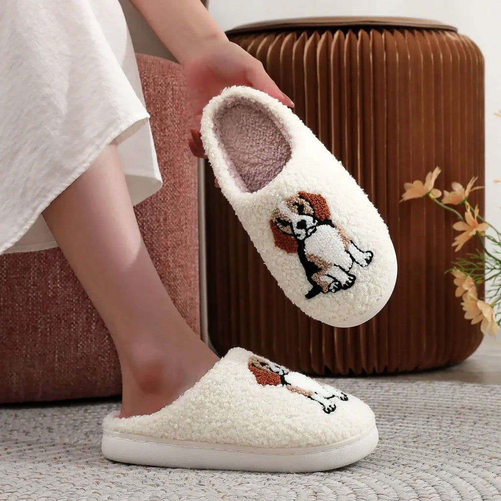 Chaussons Doux Imprimé Beagle