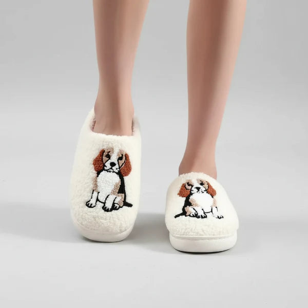 Chaussons Doux Imprimé Beagle