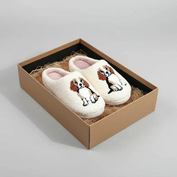 Chaussons Doux Imprimé Beagle