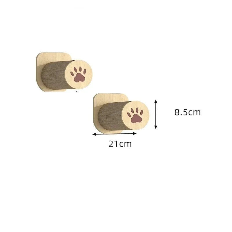 Supports muraux en bois pour parcours escalade chat avec surface en corde naturelle Oscar et Plume