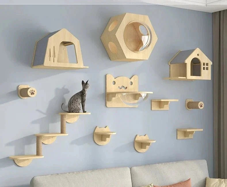 Parcours D'Escalade Pour Chat En Bois Naturel