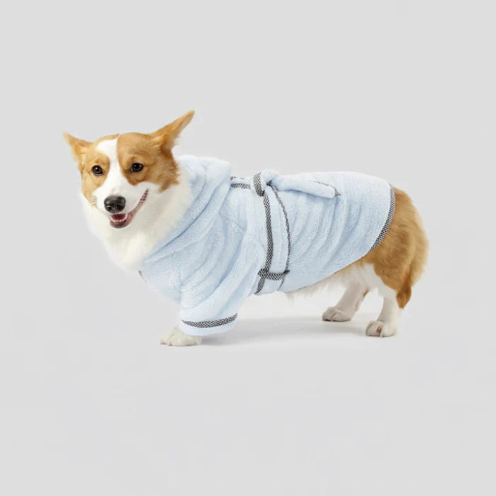 Peignoir Absorbant Avec Ceinture Pour Chien