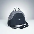 Sac à bandoulière pour chien noir avec doublure grise douce et sangle ajustable Oscar et Plume