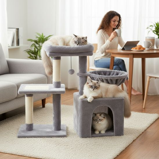 PETIT ARBRE A CHAT GRIS