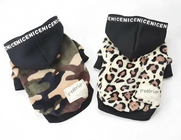 Sweat A Capuche Léopard Ou Camouflage Pour Chien