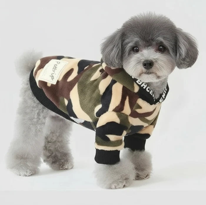 Sweat A Capuche Léopard Ou Camouflage Pour Chien