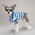 Polo rayures pour petit chien en bleu et blanc, idéal pour les promenades élégantes