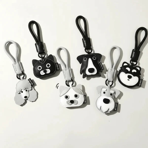 Porte-clés Chien Et Chat Design Simili Cuir