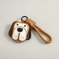 Porte-clés original chien en cuir avec motif de chien amusant et attaches durables