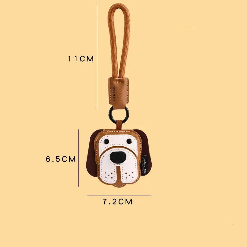Porte-Clés Original En Cuir Marron Chien