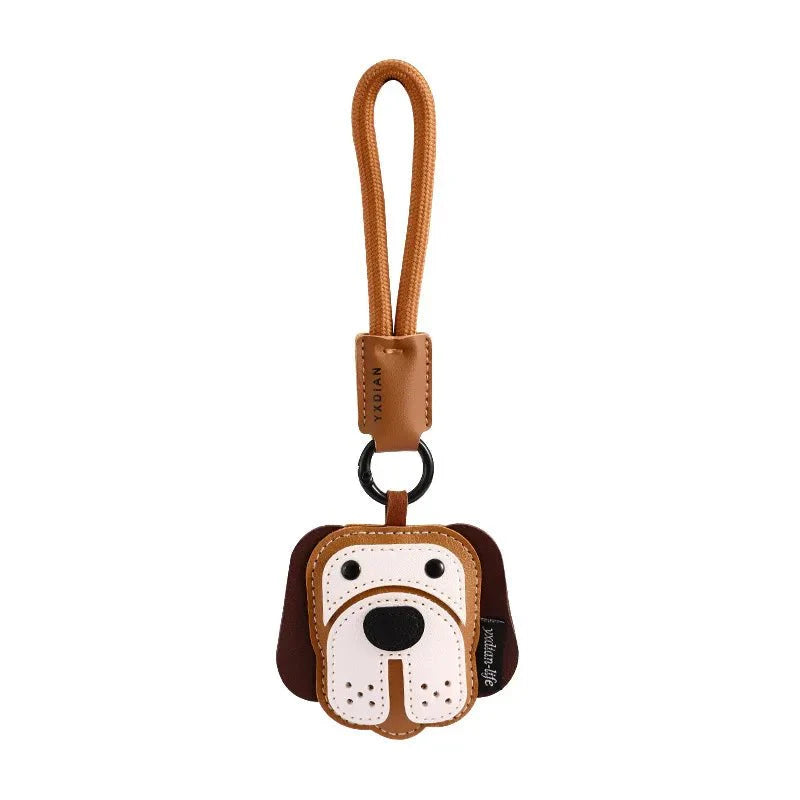 Porte-Clés Original En Cuir Marron Chien