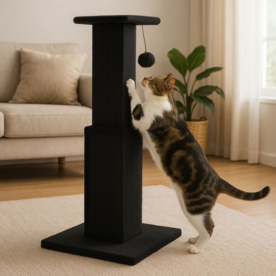 Poteau Griffoir Chat vertical noir