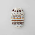 Pull chaud pour chien en maille avec motifs géométriques multicolores de la marque Oscar et Plume