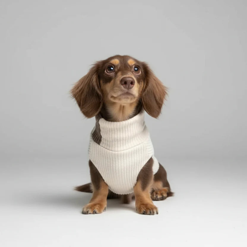 Pull Col Roulé Confortable Pour Chien Teckel