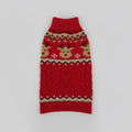 Pull de Noël pour chien rouge avec motif de rennes et motif tricoté