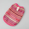Pull léger pour chien multicolore Oscar et Plume avec un design à rayures et un col rose