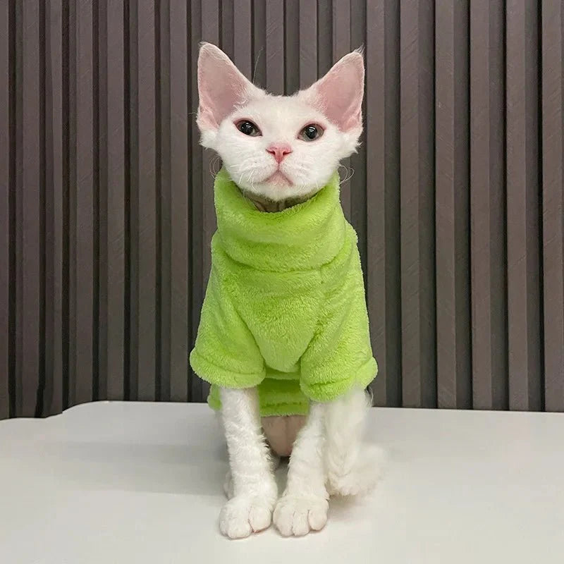 Pull Polaire Verte pour Chat