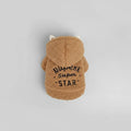 Pull polaire pour teckel en beige avec capuche et inscription Super Star