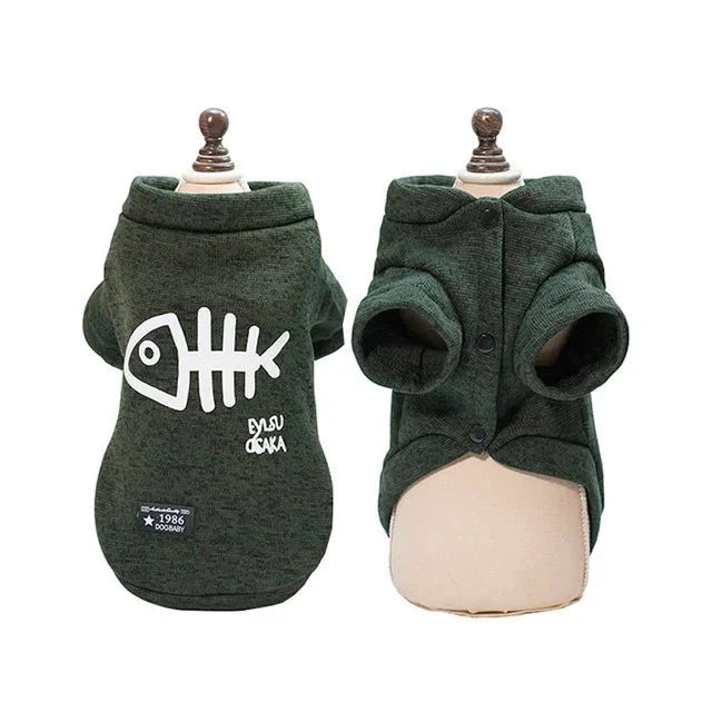 Pull vert pour chat sphynx